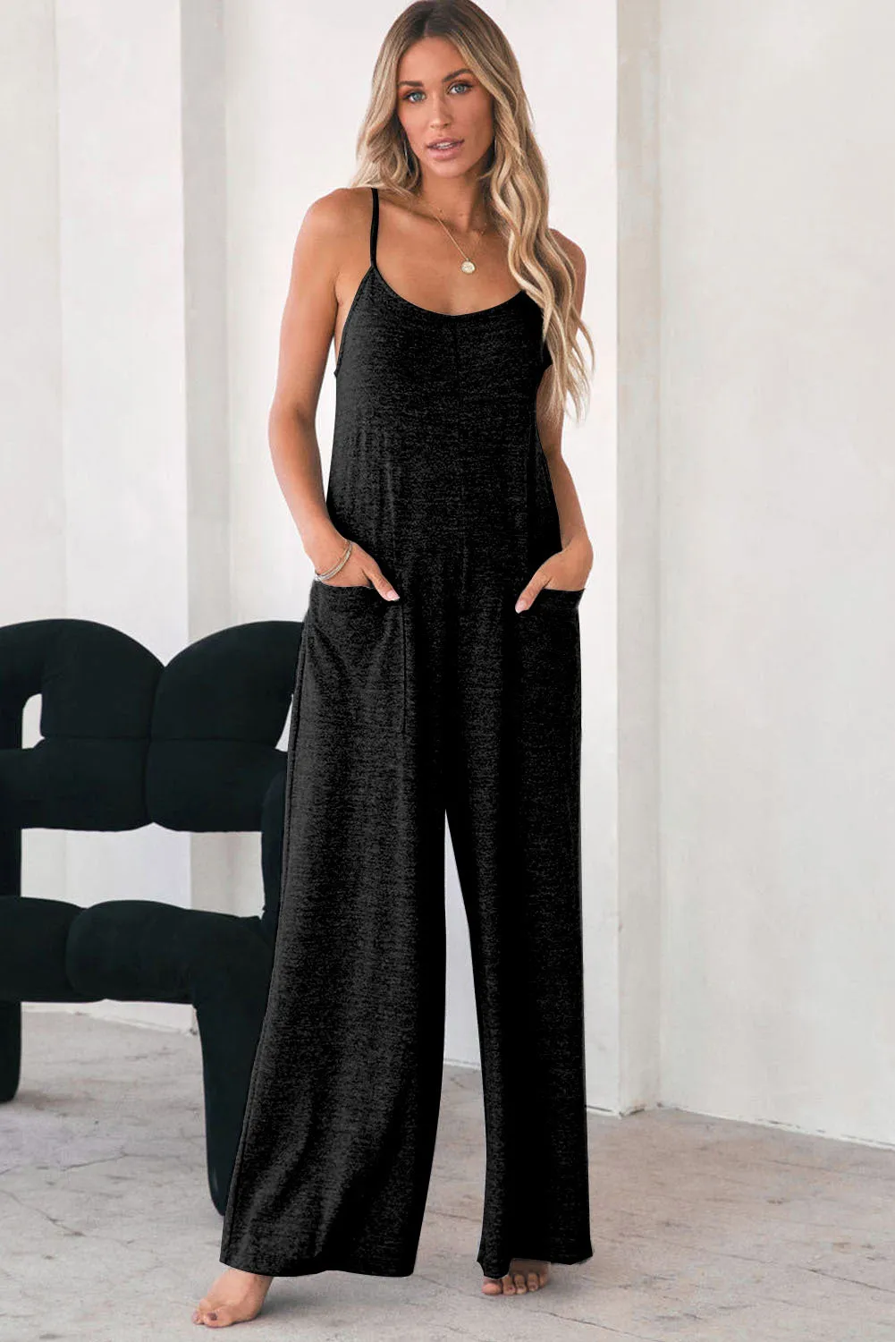 Khaki Leopard Print Wide Leg Spaghetti Straps Jumpsuit