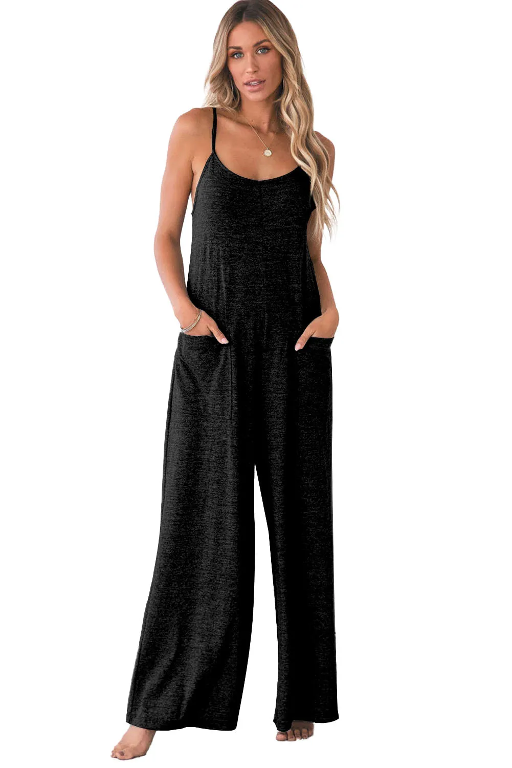 Khaki Leopard Print Wide Leg Spaghetti Straps Jumpsuit