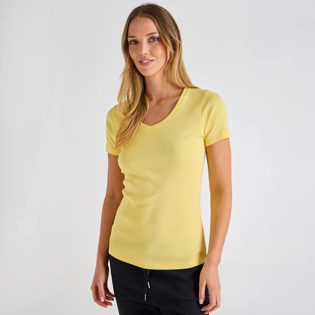 Ladies Lemon Drop V Neck T-Shirt