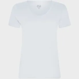 Ladies White V Neck T-Shirt