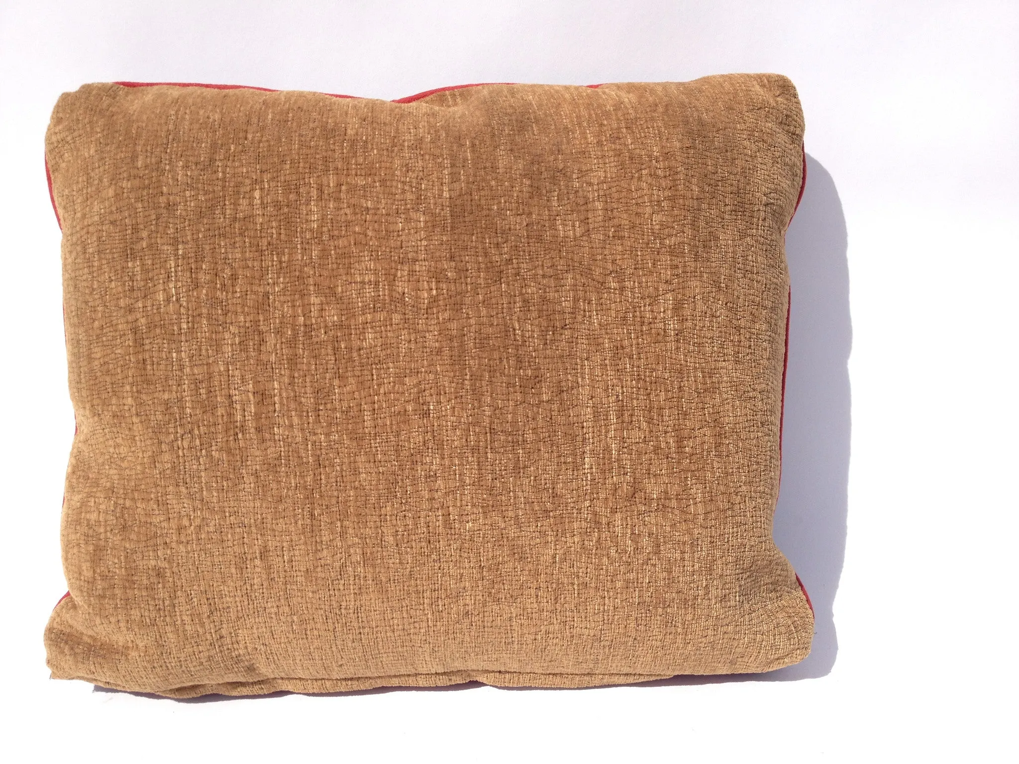 Leather and Fabric Pillow - Vintage Fisherman