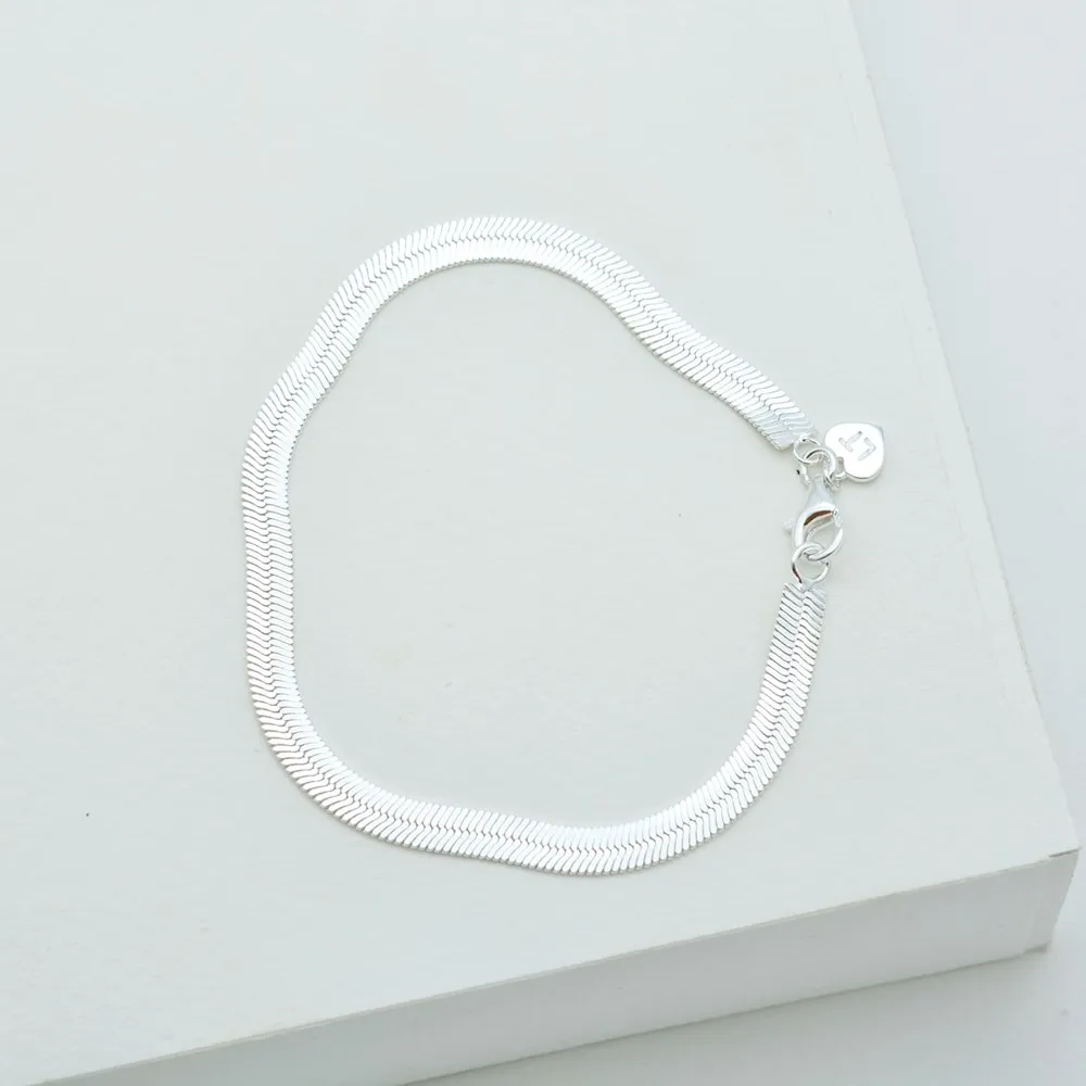 Linda Tahija Herringbone Chain Bracelet, Gold or Silver