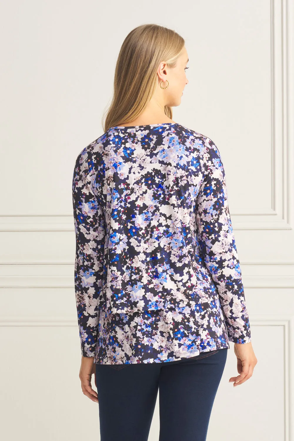 Long Sleeve Layered Tee - Violet Floral