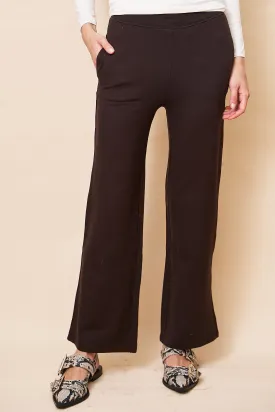 Majestic French Terry Wide Leg Pant in Coffee