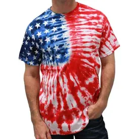 Men's Patriotic Tie Dye Painted Stars T-Shirt