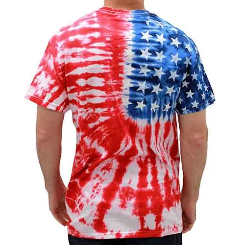 Men's Patriotic Tie Dye Painted Stars T-Shirt