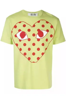 Men's Play Tshirt with Large Red Polka Dot Heart