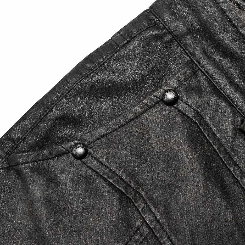 Men's Punk Distressed Straight Pants