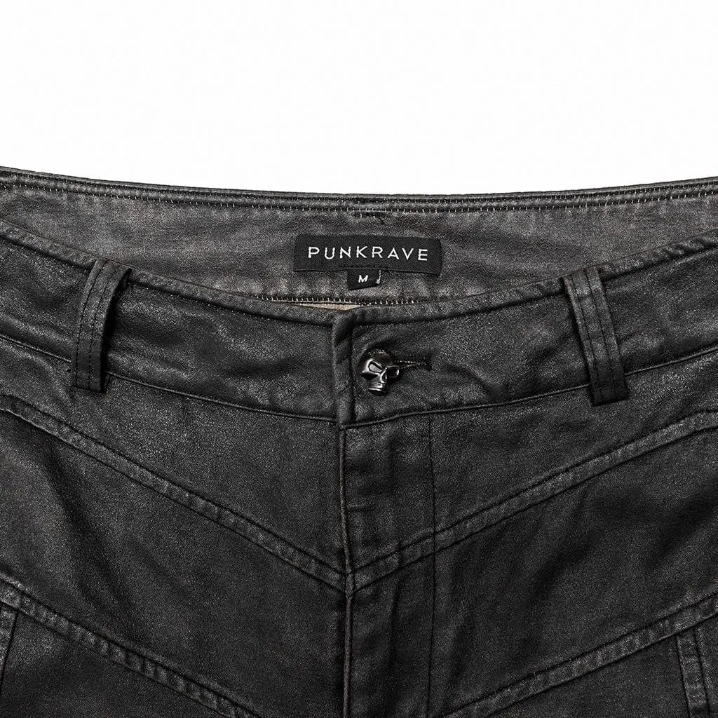 Men's Punk Distressed Straight Pants