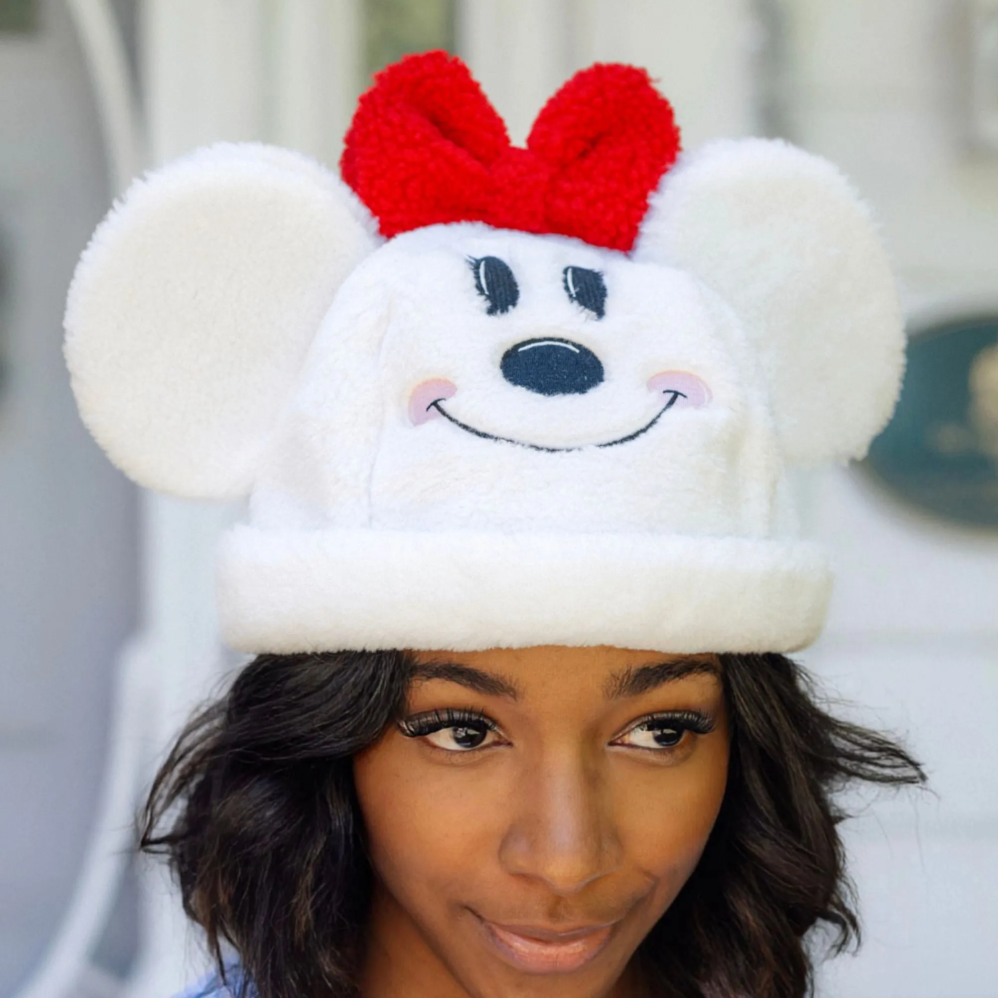 Minnie Snowman Sherpa Beanie