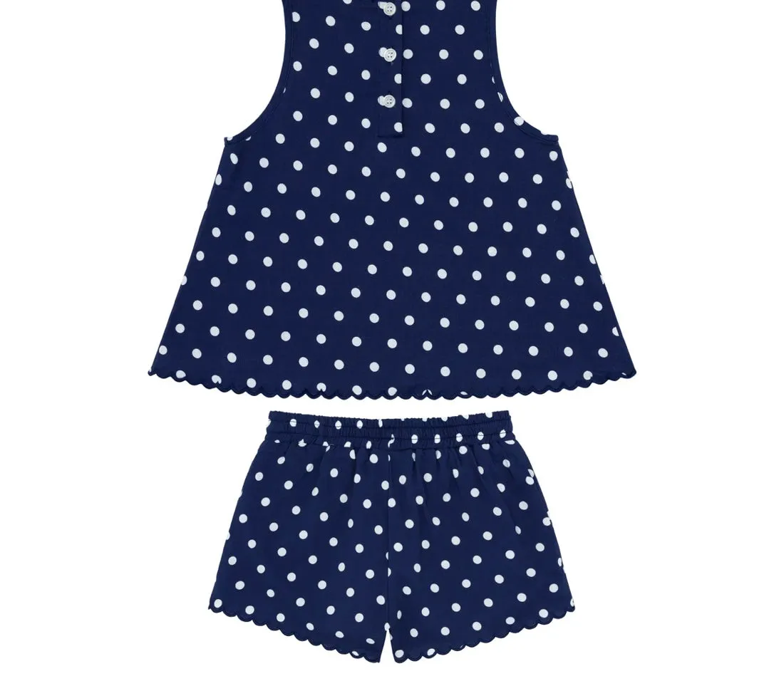 MINNOW~ Atlantic dot scalloped short set