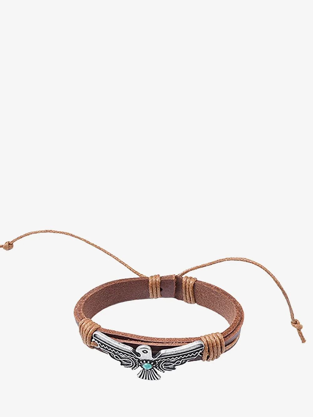 Montana West Coffee Thunderbird Leather Cord Bracelet