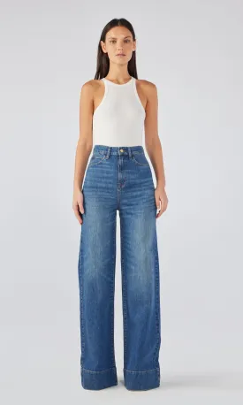 Ms. Onassis V-High Rise Wide Leg Jean - Medium Indigo