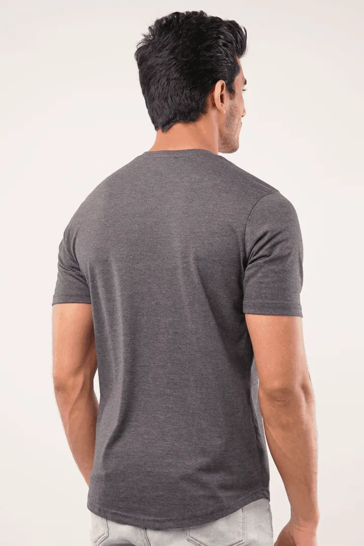 Ore V-Neck T-Shirt - Charcoal Grey