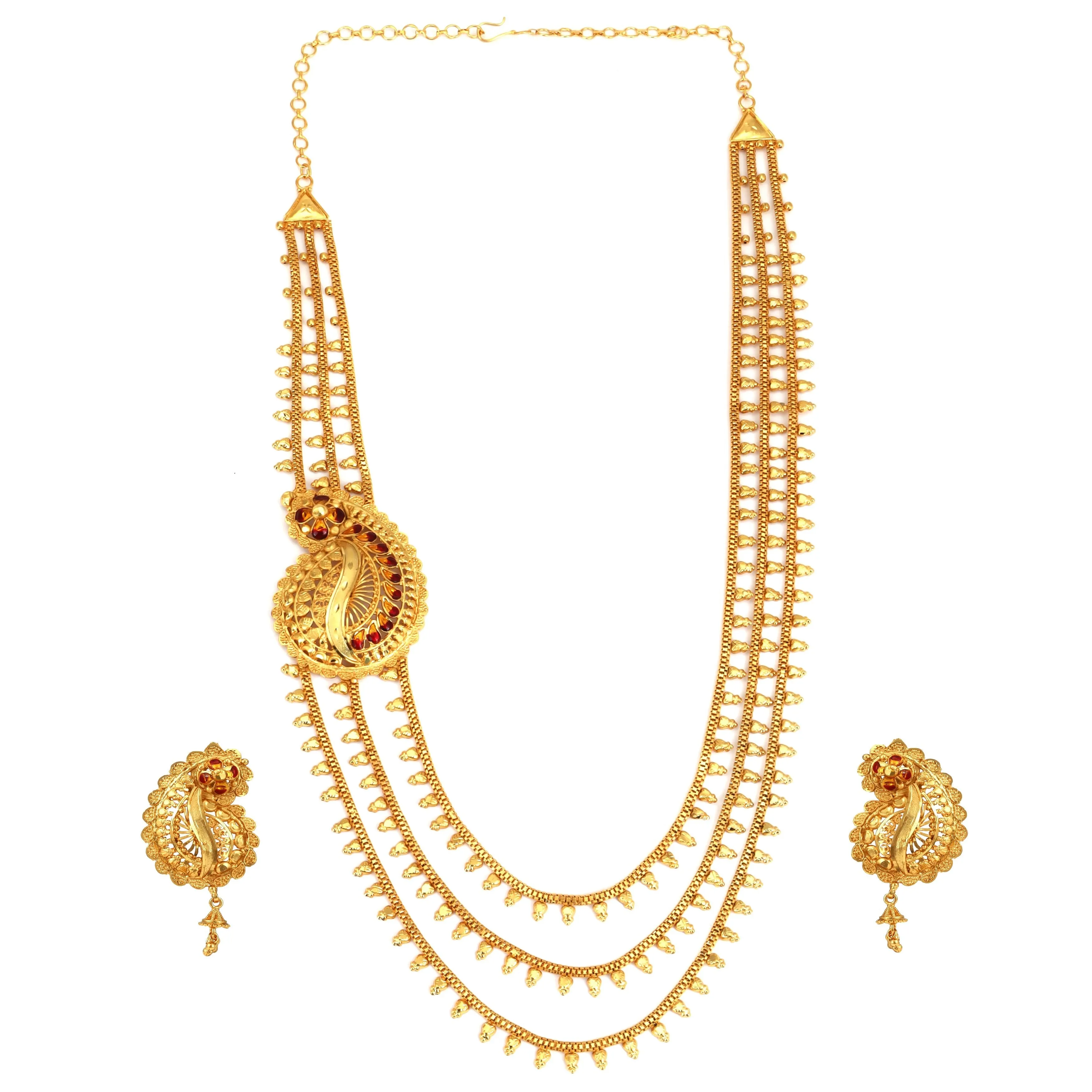 Paisley Motif Lahara Necklace Set