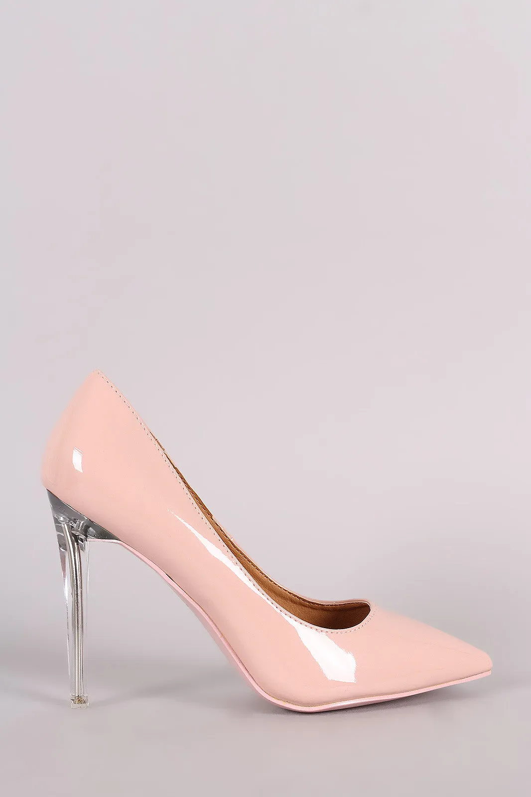 Patent Pointy Toe Lucite Stiletto Pump