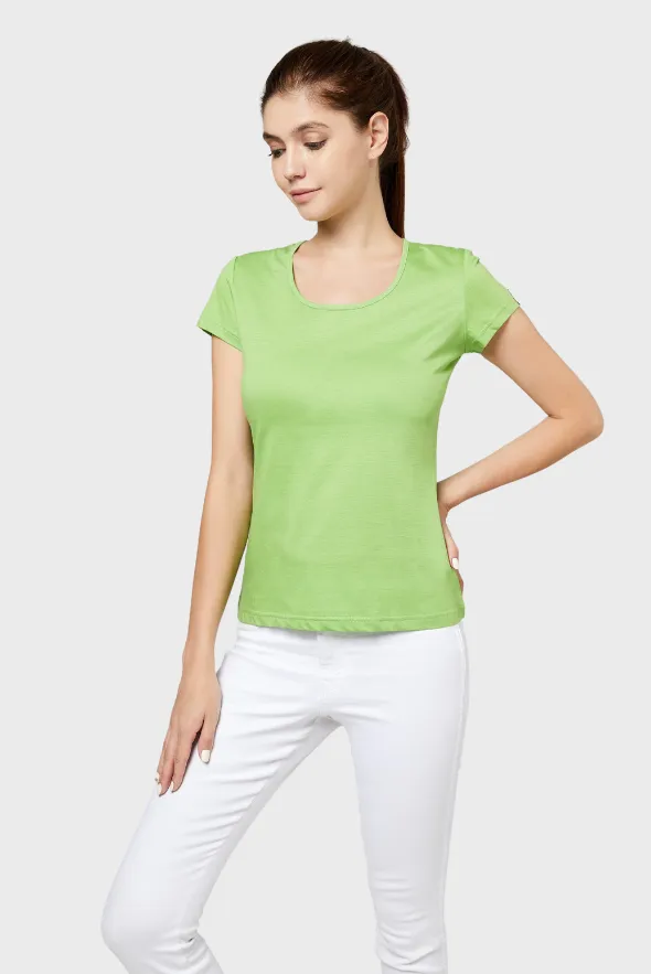 Posh Women's Cotton U Sharp T shirt ( 135g)