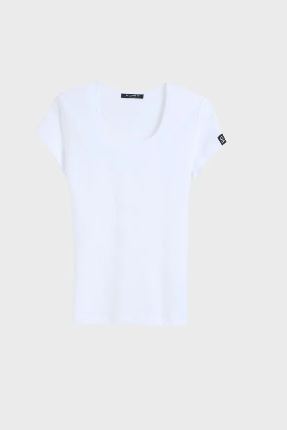 Posh Women's Cotton U Sharp T shirt ( 135g)