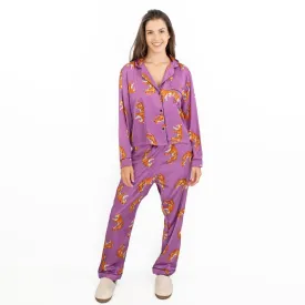 Pretty Little Thing Purple Tiger Print Pyjama Set