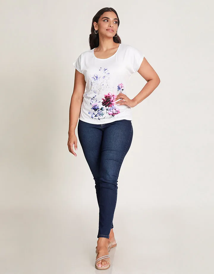 Round Neck T-Shirt with Placement Print