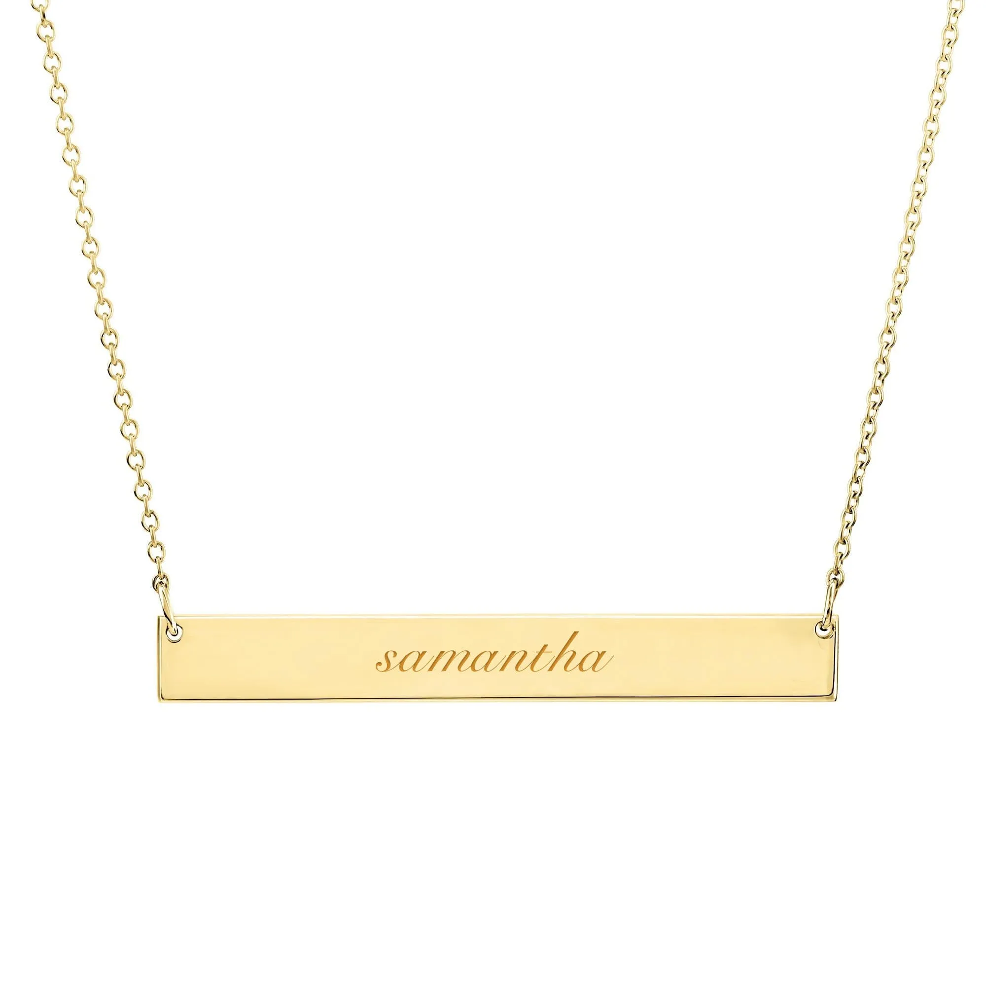 Script Skinny Bar Necklace