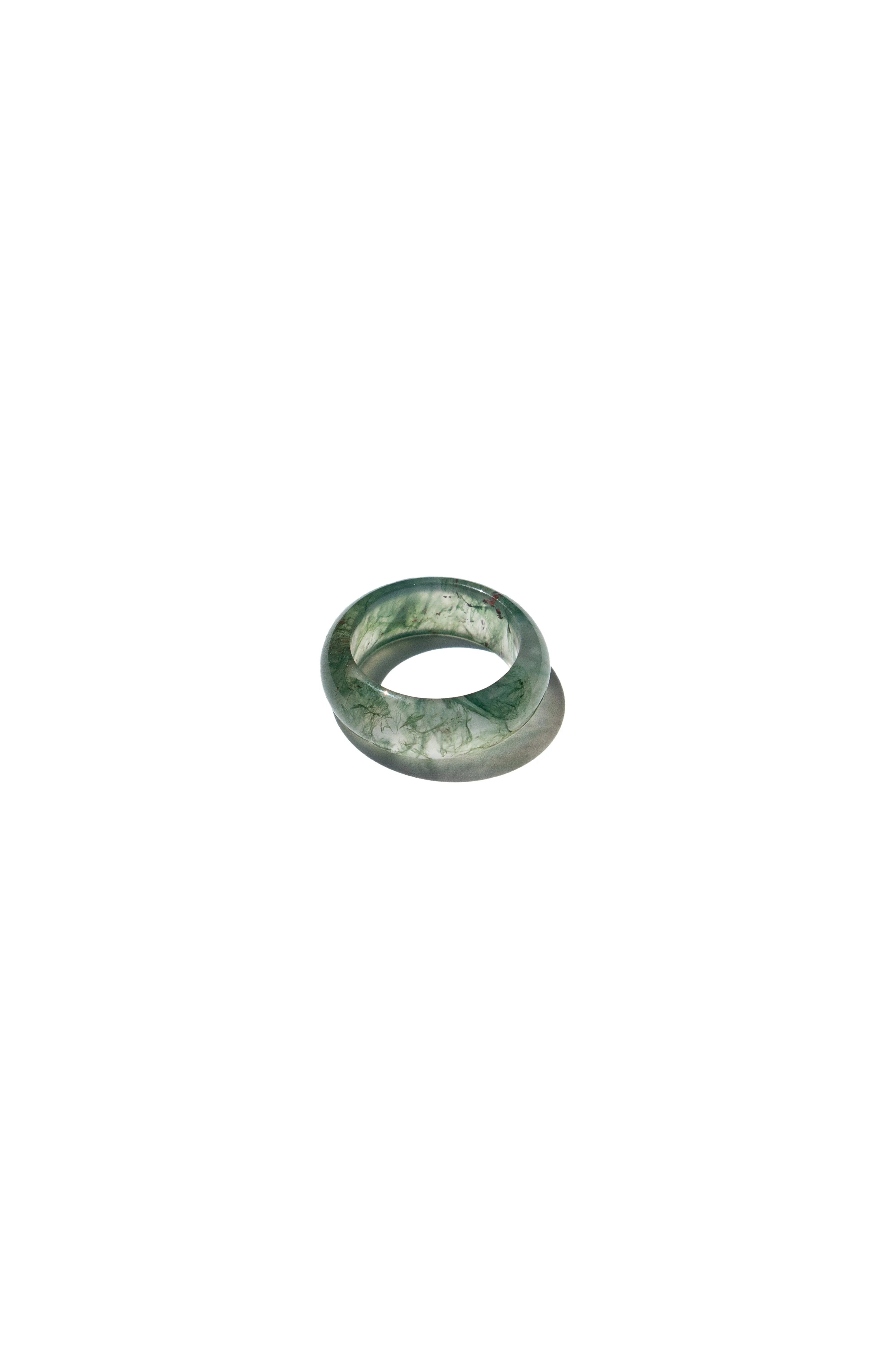 Seaweed  — Green jade stone ring