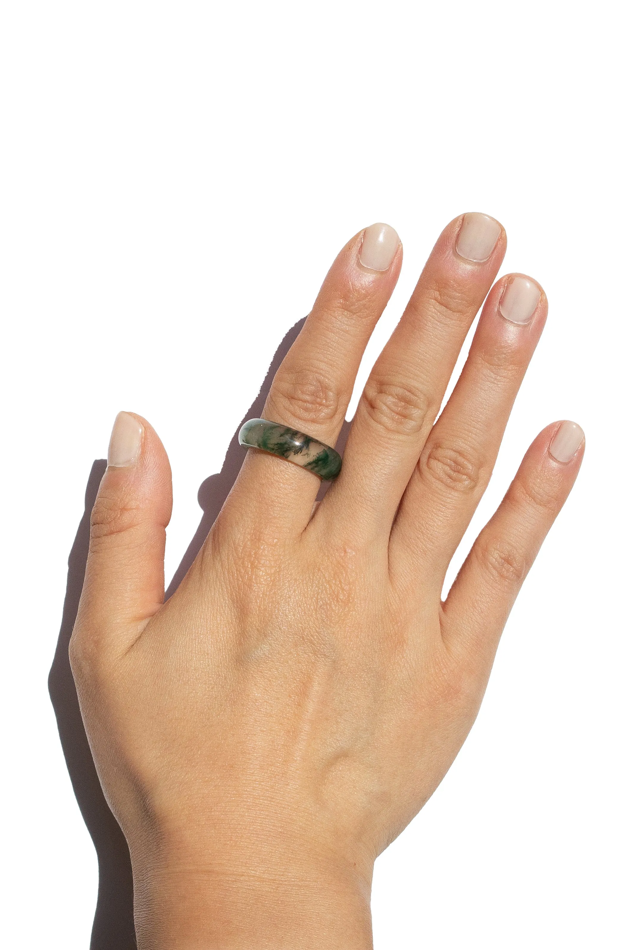 Seaweed  — Green jade stone ring