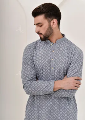 Shaan Chikankari Cotton Straight Men's Kurta