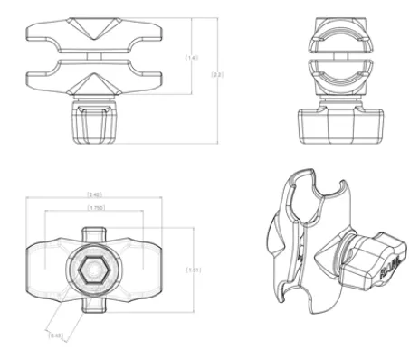 Short Double Socket Arm | RAM®