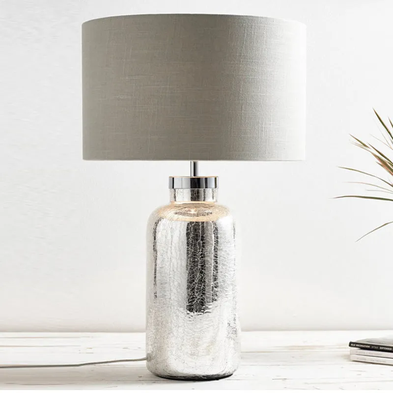 Silver Lamp with White Shade