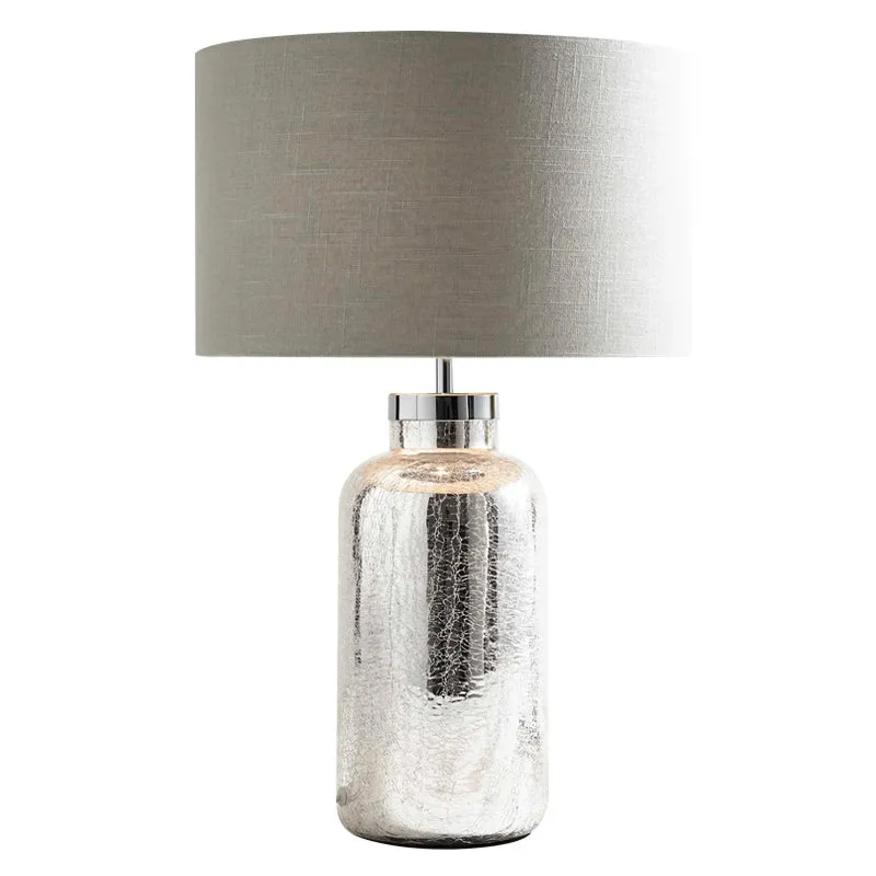 Silver Lamp with White Shade