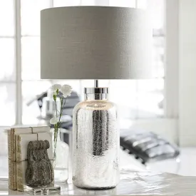 Silver Lamp with White Shade