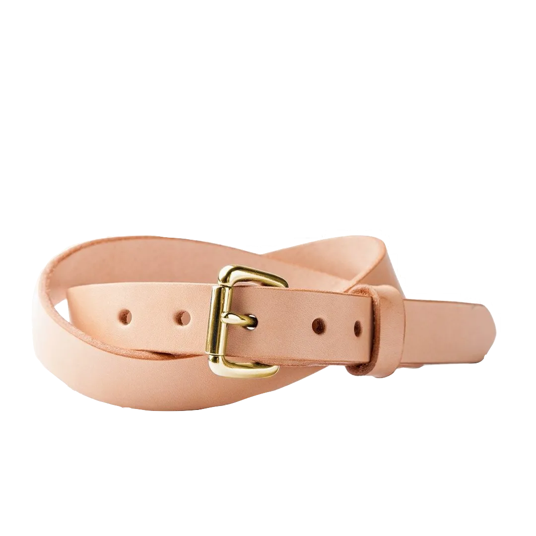 Skinny Standard Belt - Natural / Brass