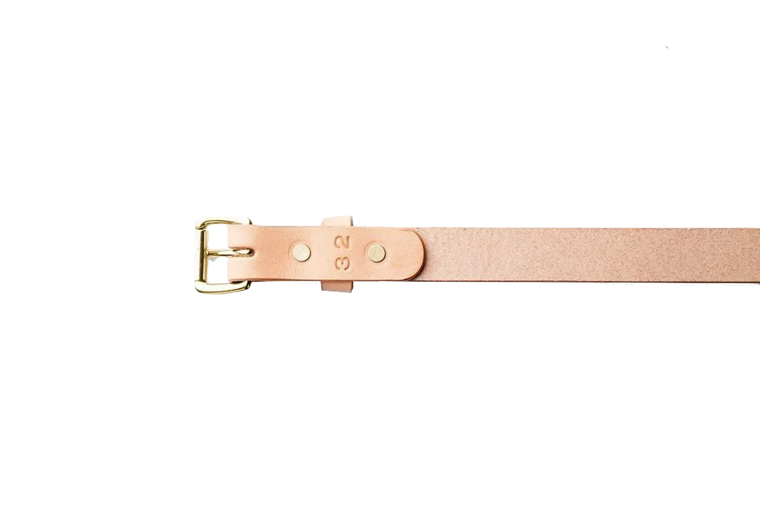 Skinny Standard Belt - Natural / Brass