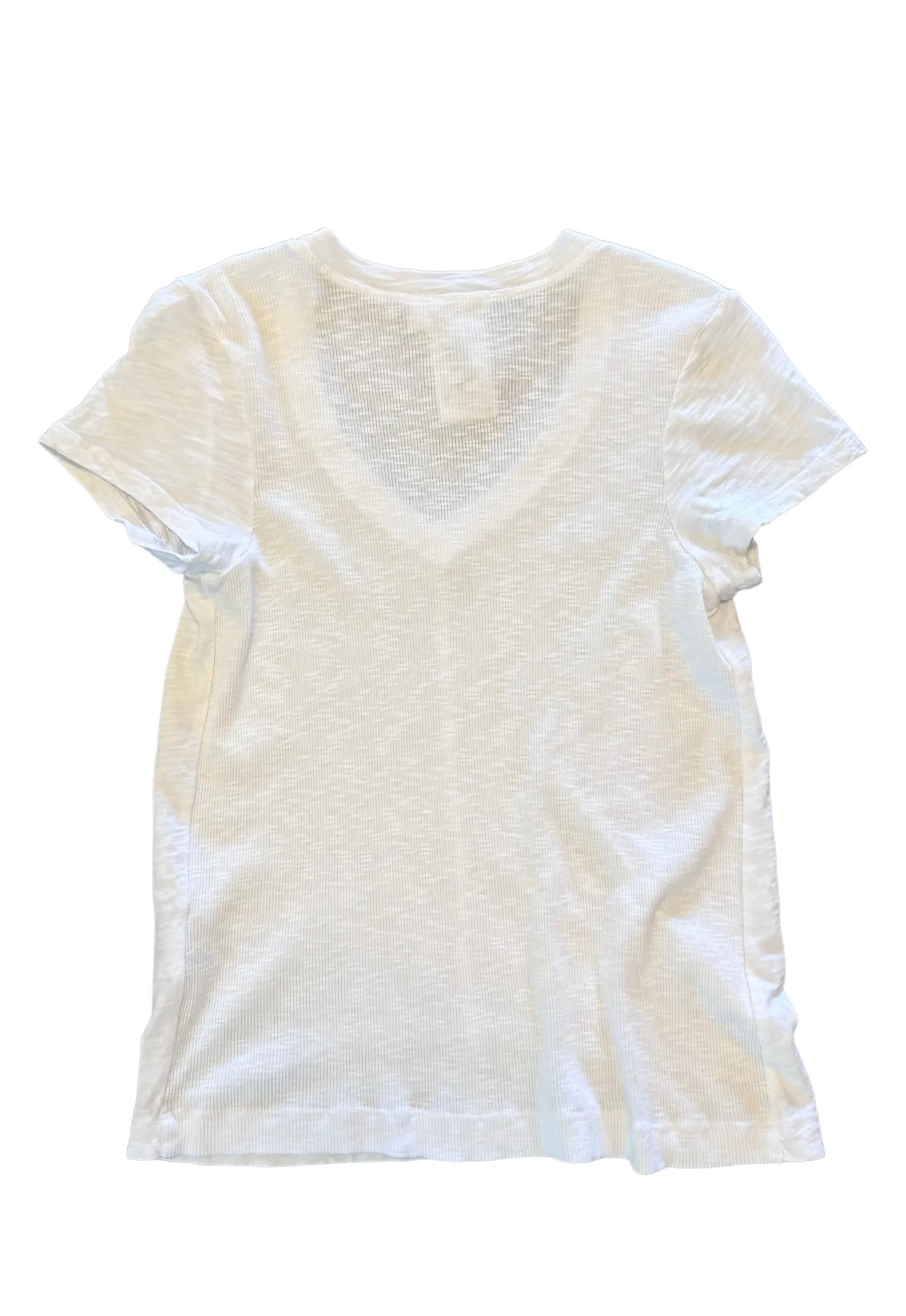 Slim Deep V Neck Rib Back Tee in white by Wilt