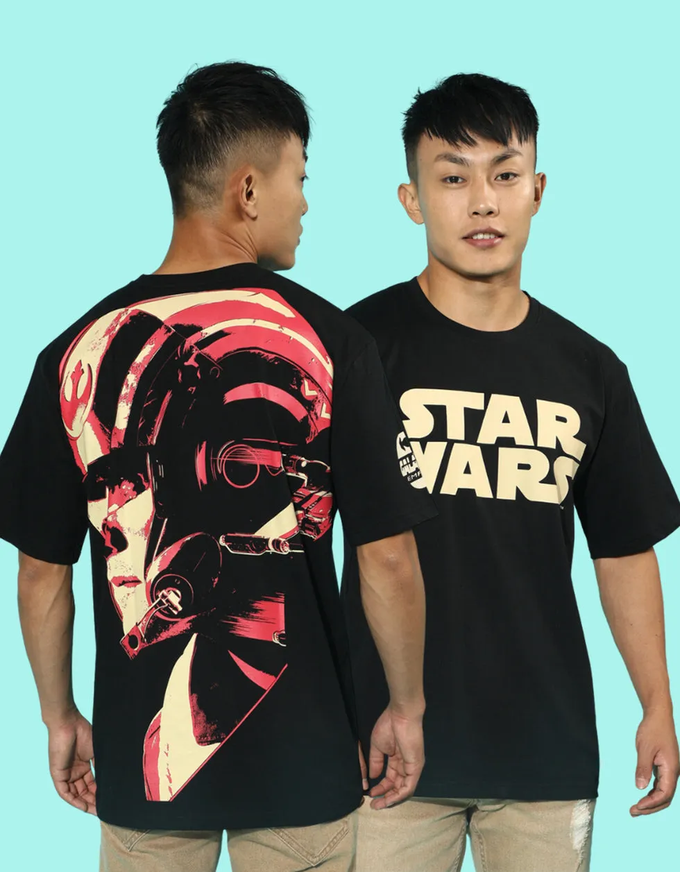 Starwars Black Oversized Back Graphic Printed Tshirt