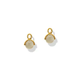 Stirrup Earrings Drops Yellow Gold - Moonstone