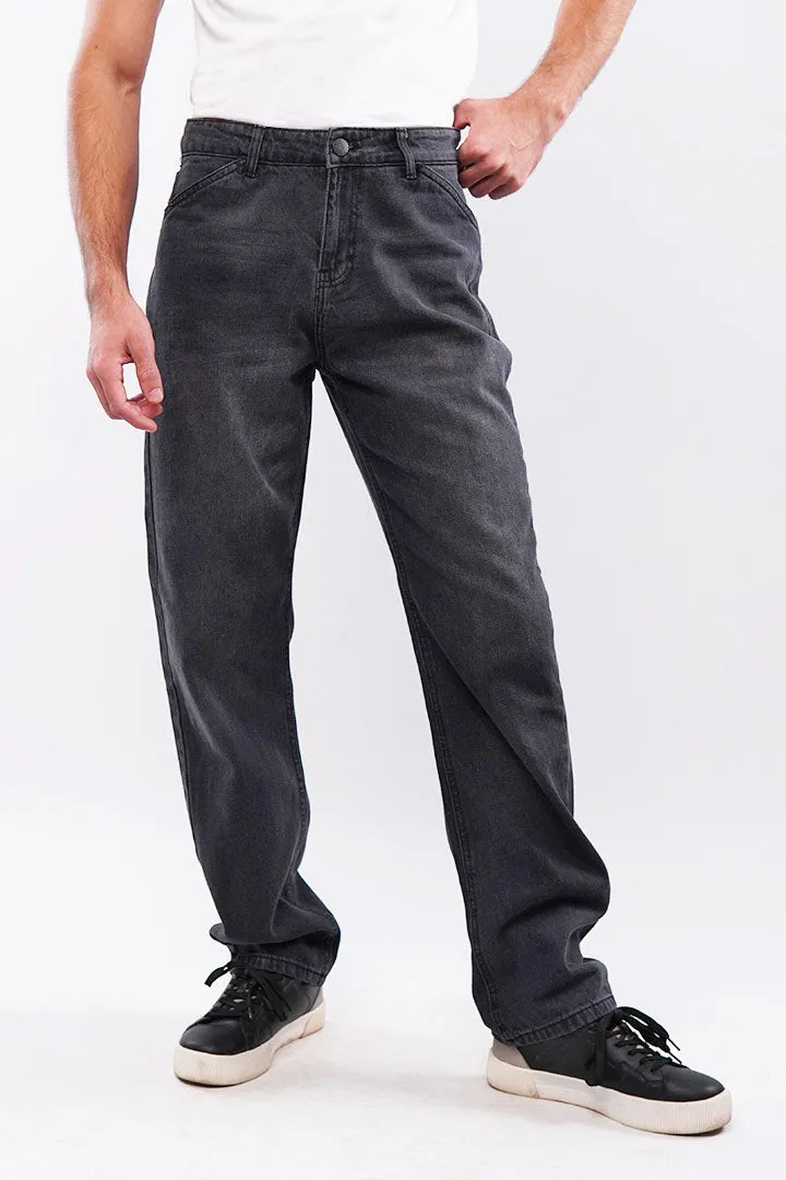 Straight Fit Denim - Faded Black