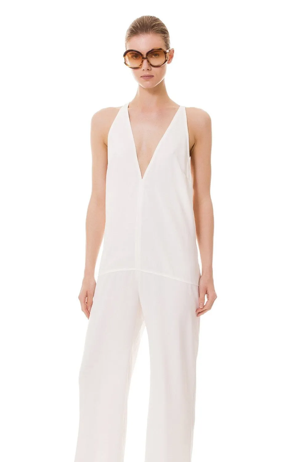 Thailand V-neck Cut-out Back Jumpsuit