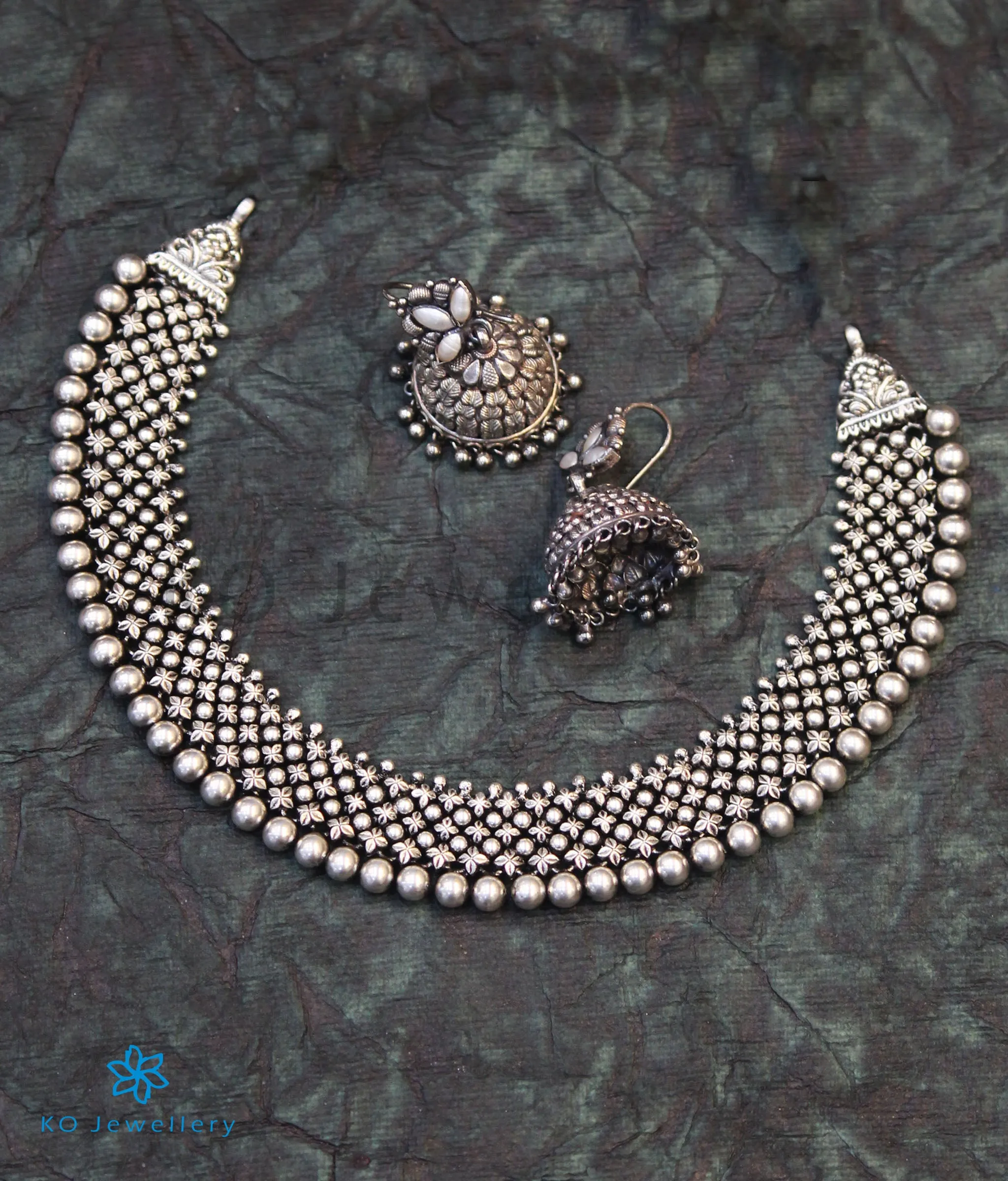 The Amrita Antique Silver Necklace (Oxidised)