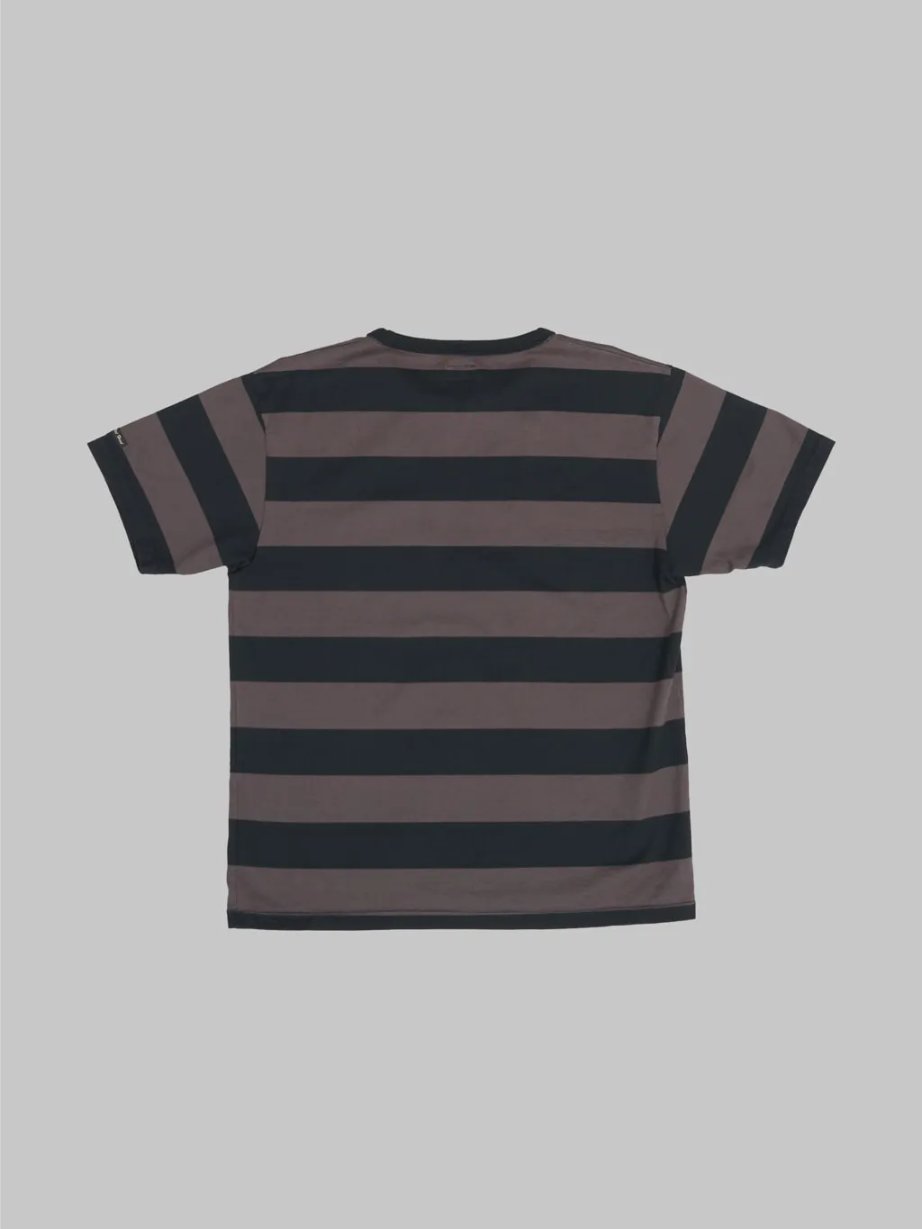 The Flat Head Loopwheeled Border T-Shirt Black/Charcoal