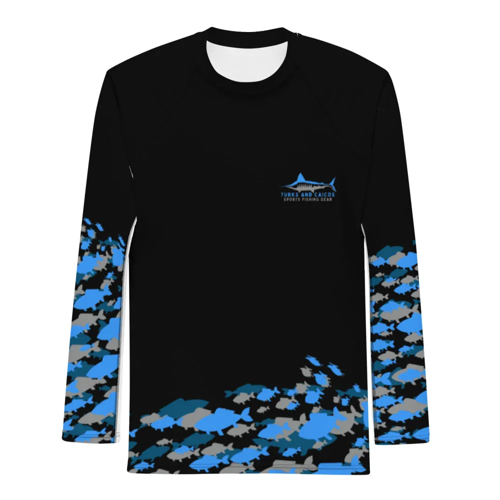 Turks and Caicos Sports Fishing Gear Rash Guard-Black