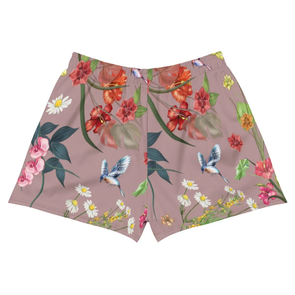 Women's Premium Floral Shorts- Pink