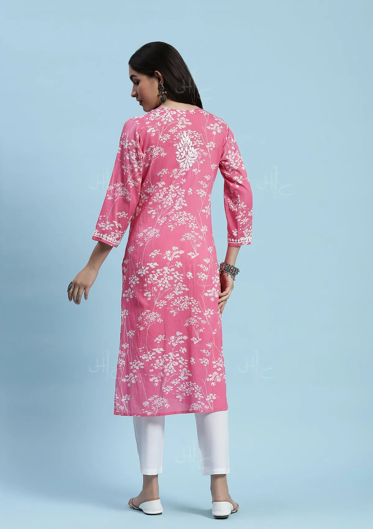 Zainab Chikankari Mulmul Straight Kurta