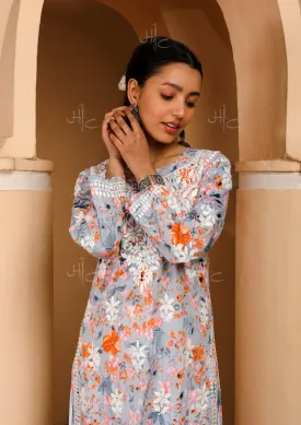 Zarah Chikankari Mulmul Straight Kurta